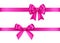 Pink gift bows set for Christmas, New Year decoration