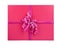 Pink gift box isolated topview