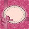 Pink gift card with lace, ribbons, silk bow