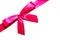 Pink gift ribbon bow. Pink red satin ribbon with knotted bow gift ribbon wrap for Christmas present