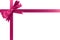 Pink gift ribbon horizontal corner cross shape