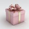 pink gift on a white background