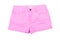 Pink girls jeans shorts. Front.