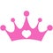 Pink girly princess royalty crown with heart jewels. flat style