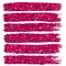 Pink glitter brushstrokes set isolated