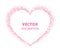 Pink glitter heart frame, border. Vector dust isolated on white