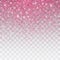 Pink glitter sparkle on a transparent background. Vibrant background with twinkle lights. Vector illustration