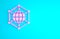 Pink Global technology or social network icon isolated on blue background. Minimalism concept. 3d illustration 3D render