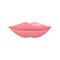 Pink glossy plump lips makeup design icon