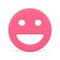 Pink glossy smile emoticon emoji happy character facial expression circle 3d icon vector