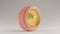 Pink an Gold Alloy Rim Wheel with a Complex Multi Spokes Design with Pink Racing Tyre