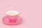 Pink and Gold Bone China Tea Cup