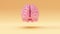 Pink Gold Cyber Brain Angular Artificial Intelligence with Warm Cream Background