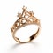 Pink Gold Diamond Ring With High-key Lighting: A Stunning Piece Of Jewelry