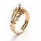 Pink Gold Wedding Ring With Diamond Crown - Johnson Tsang Inspired