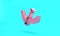Pink Gondola boat italy venice icon isolated on turquoise blue background. Tourism rowing transport romantic. Minimalism
