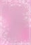 Pink gradient winter paper background with snowflake border