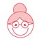 Pink grandmother face cartoon