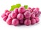 pink grapes closeup white background