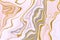 Pink and gray marble gold veined texture. Light agate ripple background. Stock illustration.