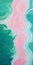 Pink And Green Flowing Over The Ocean: Detailed Backgrounds In Aquamarine And Beige