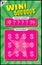 Pink and green instant scratchoff lottery ticket vector