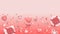 Pink Greeting Web Banner with Top View Objects