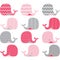 Pink and Grey Cute Whale Collections
