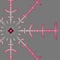 Pink grey neon image fractal snowflake