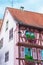 Pink half timbered house in alsace