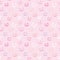 Pink Halloween repeat pattern vector design with pumpkin faces