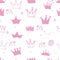 Pink hand drawn doodle crown with stars and hearts