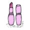 Pink hand drawn women lipstick. Fashion and beauty trend. Sketch illustration.