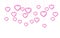 Pink handing shiny glitter glowing heart isolated on white background. Valentines Day background. Vector illustration