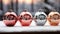 Pink hanging glass christmas balls empty and with snow