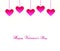 Pink Hanging hearts on white background