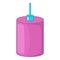 Pink hanging lamp icon, cartoon style