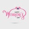 Pink Happy International Women`s Day Typographical Design Elements.Women`s day symbol. Minimalistic design for international wom