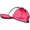 Pink Hat Snapback Cap Doodle Drawing Vector Illustration