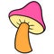 Pink-headed mushroom doodle icon, doodle icon image