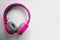 Pink Headphone On A White Background