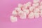 Pink hear marshmallow , Sweets hearts of marshmallow on pink background. Valentine`s Day Gift