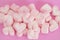 Pink hear marshmallow , Sweets hearts of marshmallow on pink background. Valentine`s Day Gift
