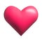 Pink heart 3d realistic icon vector illustration