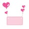 Pink heart ballons with place for text vector