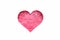 pink heart cut out of paper filled with sisal. Valentine\\\'s day greeting card.  Happy Valentines