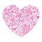 Pink heart floral pattern