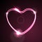 Pink heart, glowing neon effect abstract background