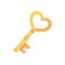 Pink heart lock with key for unlocking love feelings on Valentine's Day