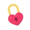 Pink heart lock with key for unlocking love feelings on Valentine's Day